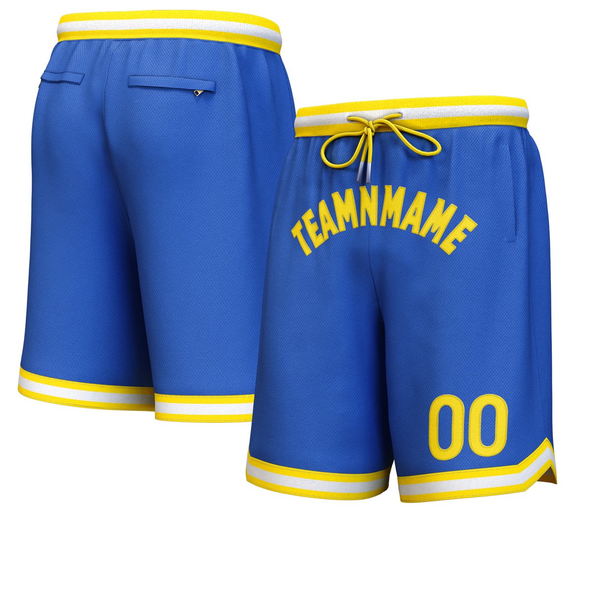 Custom Royal Yellow Personalized Basketball Shorts