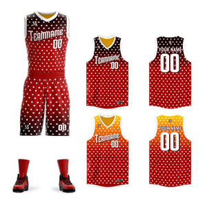 Custom Black Red Double Side Sets Personalized Basketball Jersey