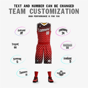 Custom Black Red Double Side Sets Personalized Basketball Jersey