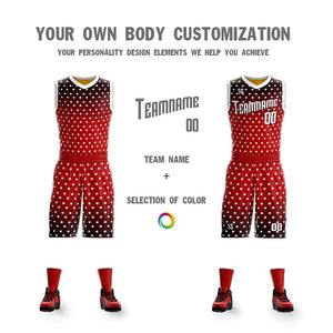 Custom Black Red Double Side Sets Personalized Basketball Jersey