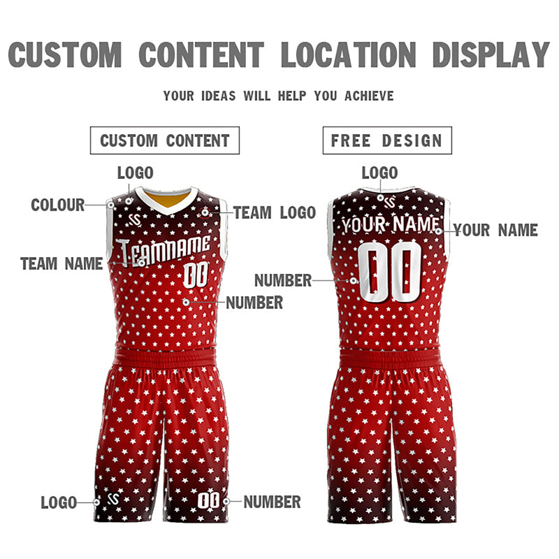 Custom Black Red Double Side Sets Personalized Basketball Jersey