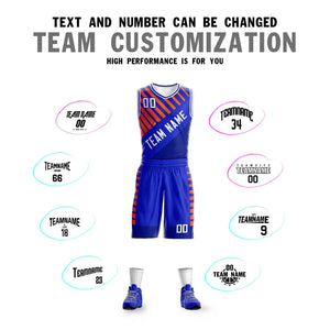 Custom Royal White Graffiti Pattern Sets Bar Element Basketball Jersey