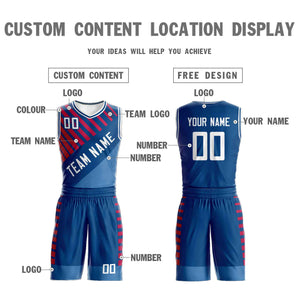 Custom Navy White Graffiti Pattern Sets Bar Element Basketball Jersey