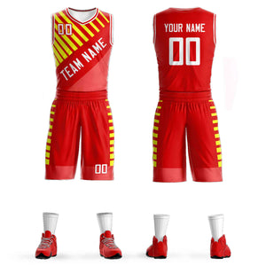 Le motif de graffiti blanc rouge personnalisé définit le maillot de basket-ball d'élément de barre