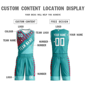 Custom Teal White Graffiti Pattern Sets Bar Element Basketball Jersey