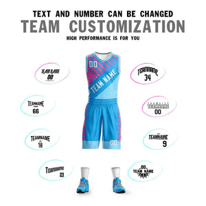 Custom Powder Blue White Graffiti Pattern Sets Bar Element Basketball Jersey