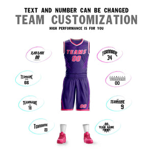 Custom Purple Pink-White Graffiti Pattern Sets Claw Element Basketball Jersey