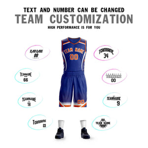 Custom Royal Orange-White Graffiti Pattern Sets Points Element Basketball Jersey