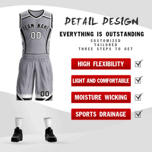 Custom Gray Black-White Graffiti Pattern Sets Points Element Basketball Jersey