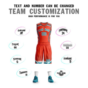 Custom Orange Aqua-White Graffiti Pattern Sets Points Element Basketball Jersey