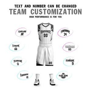 Custom White Black Graffiti Pattern Sets Angular Element Basketball Jersey