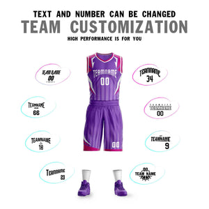 Custom Purple White Graffiti Pattern Sets Angular Element Basketball Jersey