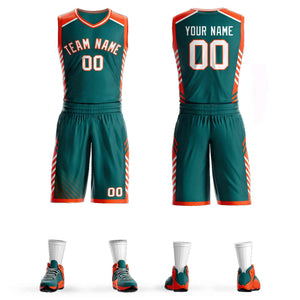 Maillot de basket-ball personnalisé avec motif Graffiti Aqua blanc-Orange, élément de barre