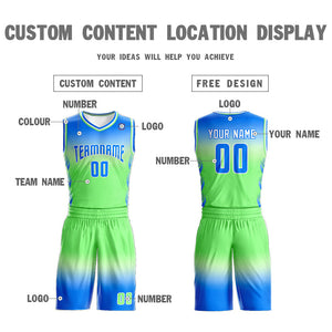 Custom Light Blue White Blue-White Gradient Fashion Sets Basketball Jersey