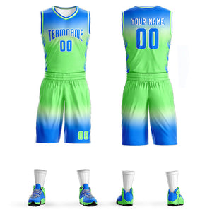 Custom Light Blue White Blue-White Gradient Fashion Sets Basketball Jersey