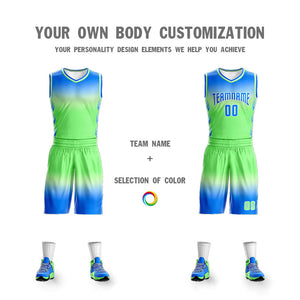 Custom Light Blue White Blue-White Gradient Fashion Sets Basketball Jersey