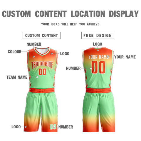 Custom Orange Yellow Orange-White Gradient Fashion Sets Basketball Jersey
