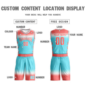 Custom Light Red White Light Red-White Gradient Fashion Sets Basketball Jersey