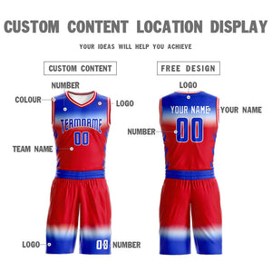 Custom Royal White Royal-White Gradient Fashion Sets Basketball Jersey