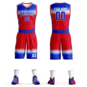 Custom Royal White Royal-White Gradient Fashion Sets Basketball Jersey