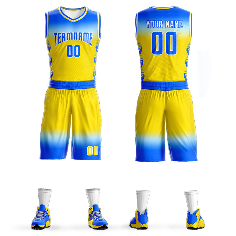 Custom Light Blue White Light Blue-White Gradient Fashion Sets Basketball Jersey