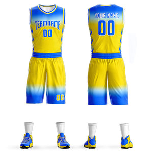 Custom Light Blue White Light Blue-White Gradient Fashion Sets Basketball Jersey