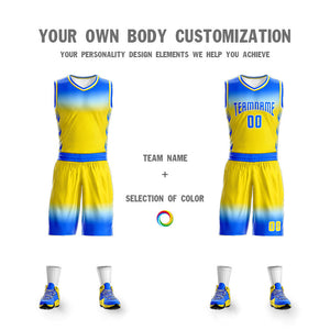 Custom Light Blue White Light Blue-White Gradient Fashion Sets Basketball Jersey