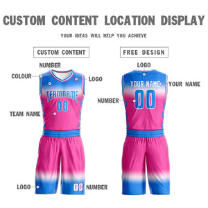 Custom Powder Blue White Powder Blue-White Gradient Fashion Sets Basketball Jersey