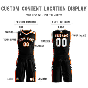 Custom Black White Orange Classic Sets Mesh Basketball Jersey