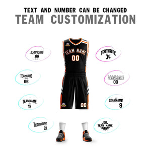 Custom Black White Orange Classic Sets Mesh Basketball Jersey