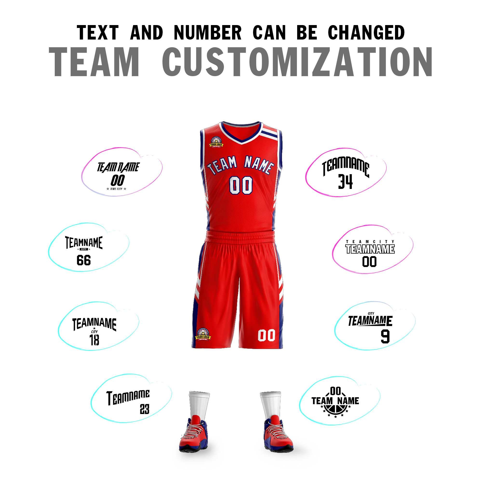 Custom Red White Navy Classic Sets Mesh Basketball Jersey