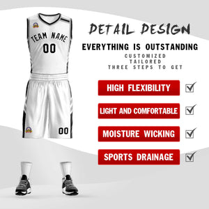 Custom White Black Classic Sets Mesh Basketball Jersey