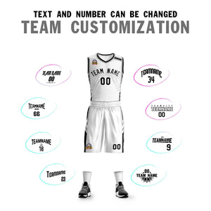 Custom White Black Classic Sets Mesh Basketball Jersey