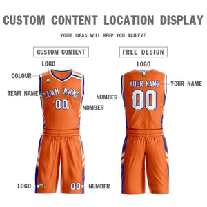 Custom Orange White Royal Classic Sets Mesh Basketball Jersey