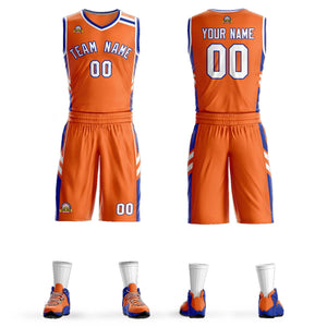 Custom Orange White Royal Classic Sets Mesh Basketball Jersey