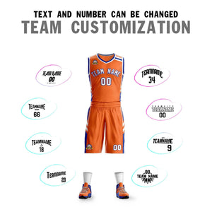 Custom Orange White Royal Classic Sets Mesh Basketball Jersey