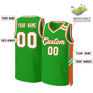 Maillot de basket-ball en maille personnalisé, vert, Orange, blanc, classique, personnalisé