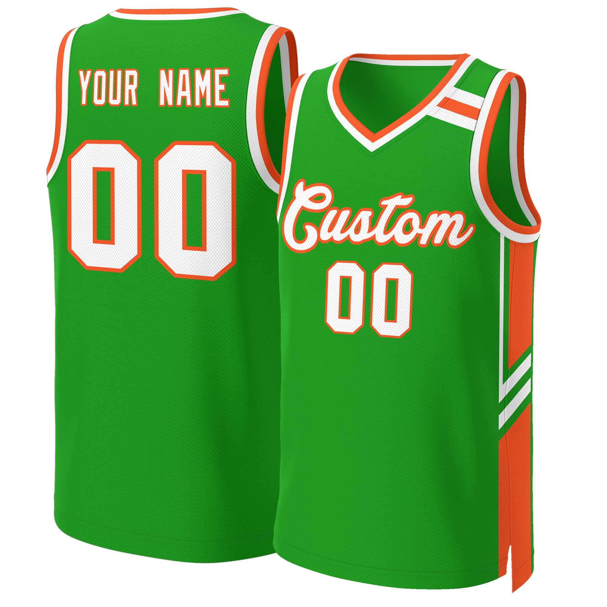 Maillot de basket-ball en maille personnalisé, vert, Orange, blanc, classique, personnalisé