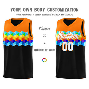 Custom Orange Black-White Personalized Colorful Basketball Jersey Sets