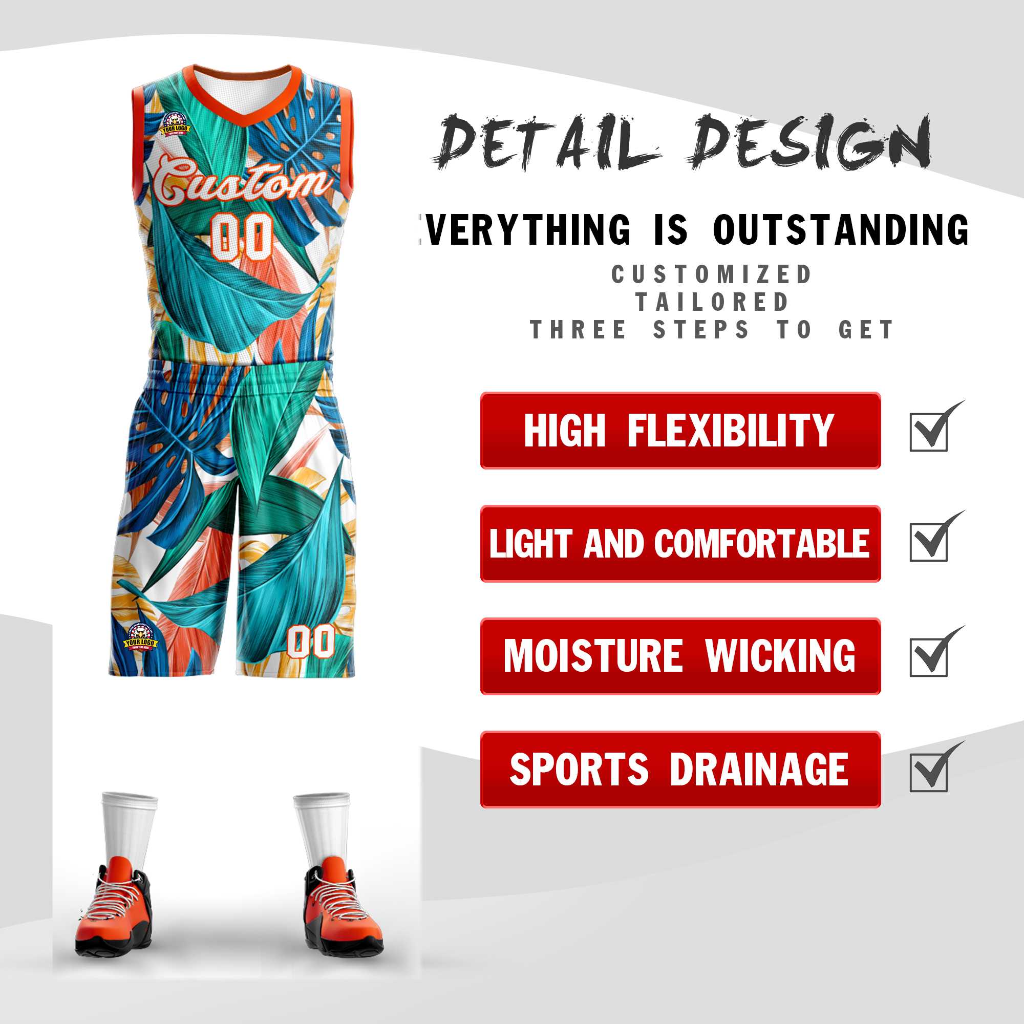 Custom Green White-Orange Graffiti Pattern Sets Mesh Basketball Jersey