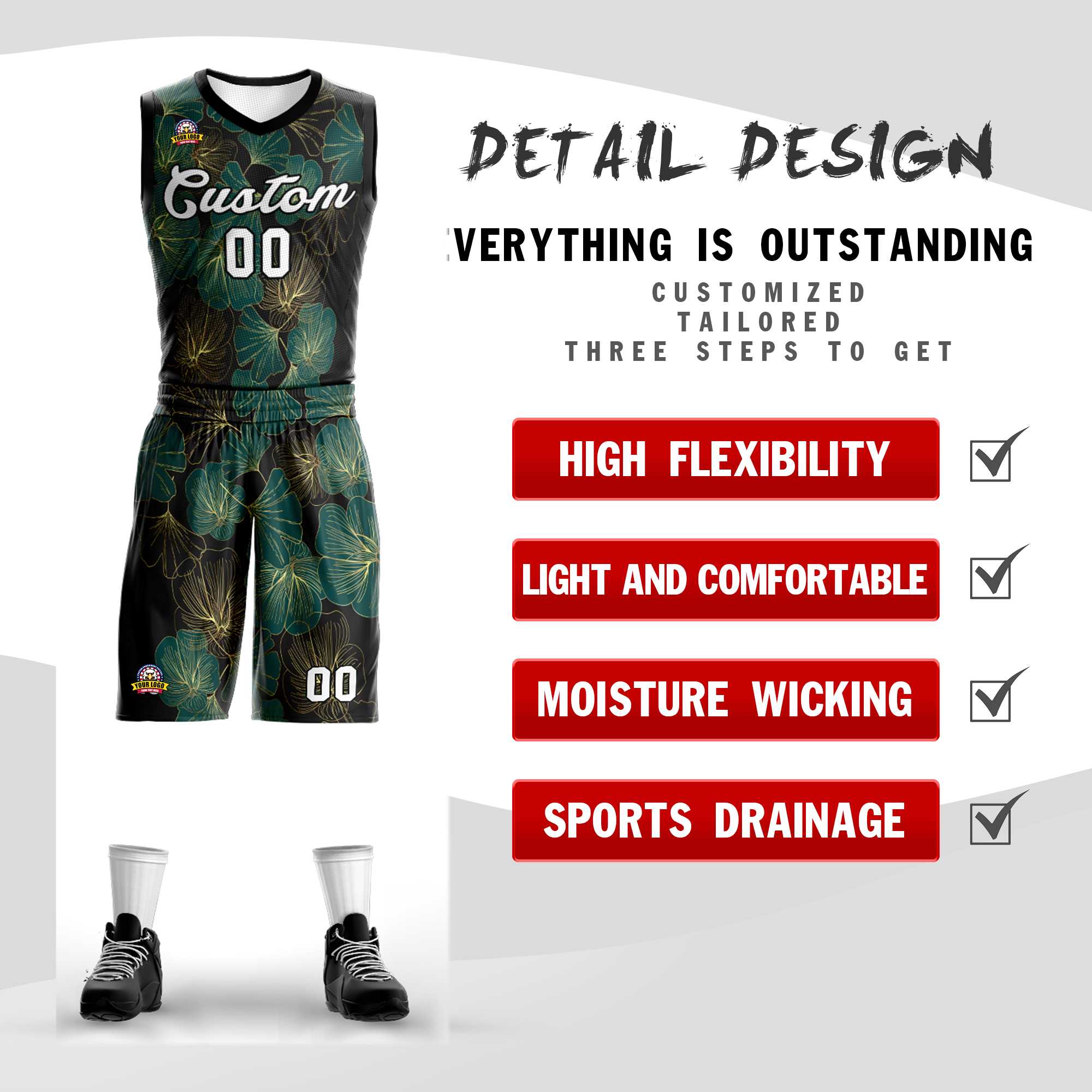 Custom Green White-Black Graffiti Pattern Sets Mesh Basketball Jersey