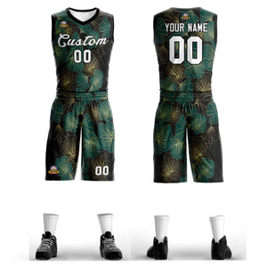 Custom Green White-Black Graffiti Pattern Sets Mesh Basketball Jersey