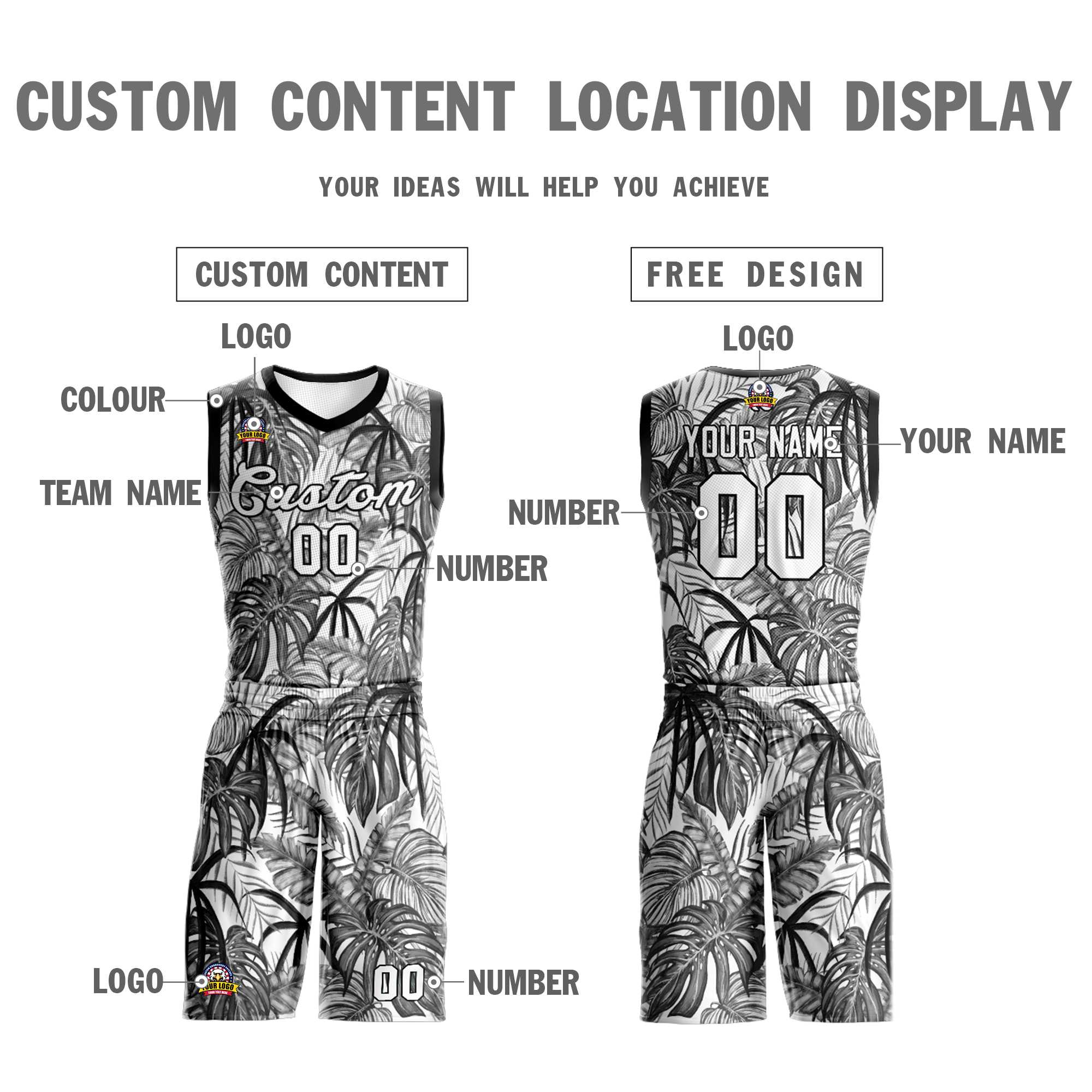 Custom Black White-Black Graffiti Pattern Sets Mesh Basketball Jersey