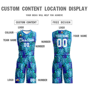 Custom Blue White-Powder Blue Graffiti Pattern Sets Mesh Basketball Jersey