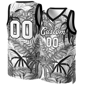 Custom Black White-Black Graffiti Pattern Tops Mesh Basketball Jersey