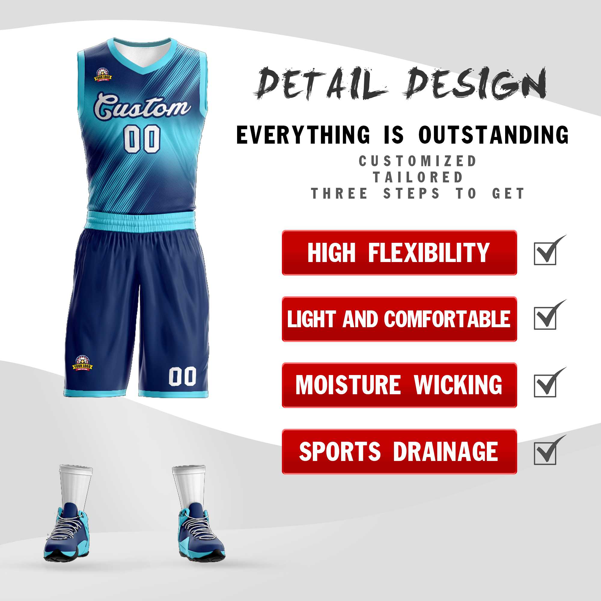 Custom Navy White-Navy Gradient Fashion Sets Slash Basketball Jersey