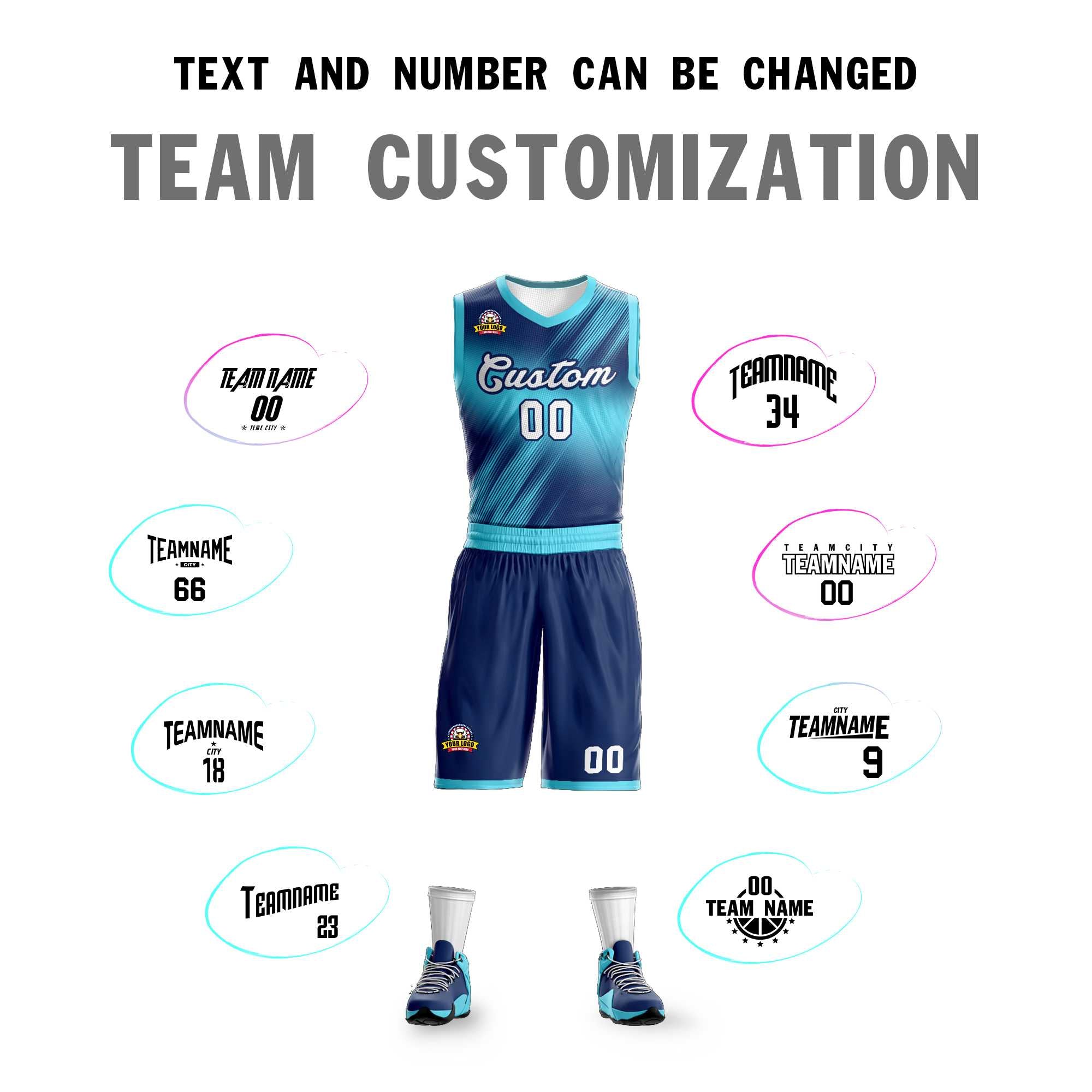 Custom Navy White-Navy Gradient Fashion Sets Slash Basketball Jersey