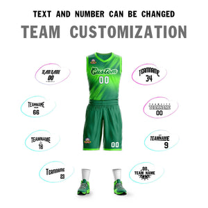 Custom Green White-Green Gradient Fashion Sets Slash Basketball Jersey