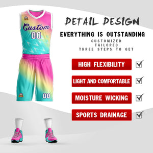 Custom Red Green-Purple Gradient Fashion Sets Slash Basketball Jersey