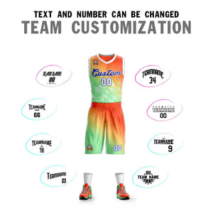 Custom Orange Green-Royal Gradient Fashion Sets Slash Basketball Jersey